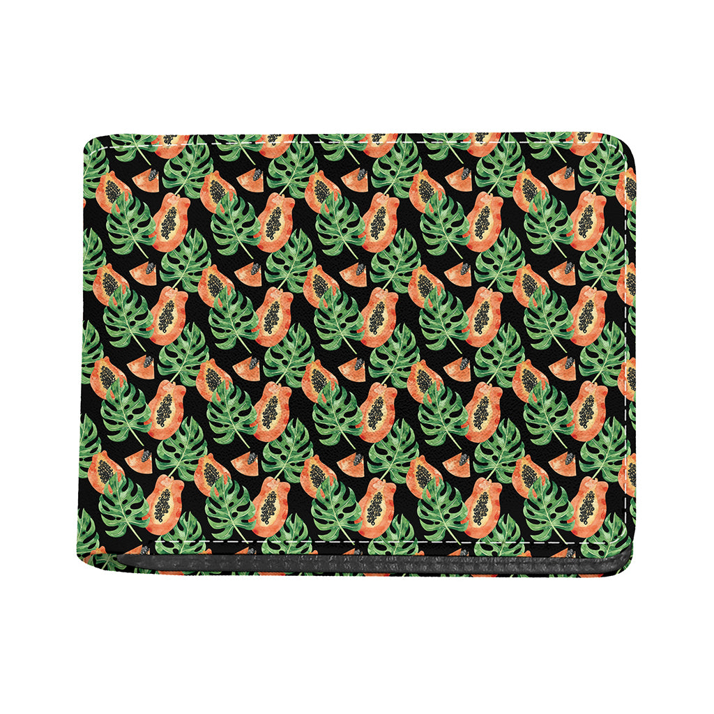 Tropical Papaya Pattern Print Bifold Wallet