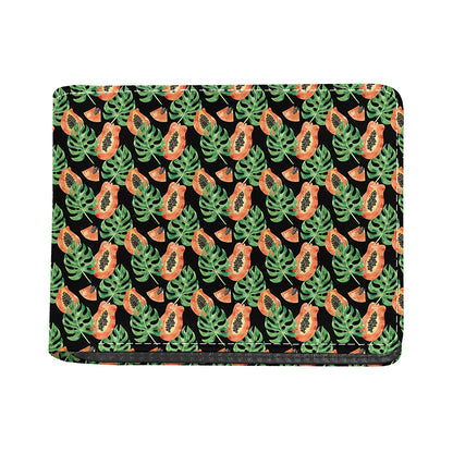 Tropical Papaya Pattern Print Bifold Wallet