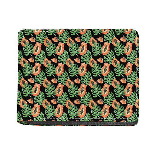 Tropical Papaya Pattern Print Bifold Wallet