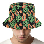 Tropical Papaya Pattern Print Bucket Hat