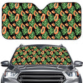 Tropical Papaya Pattern Print Car Windshield Sun Shade