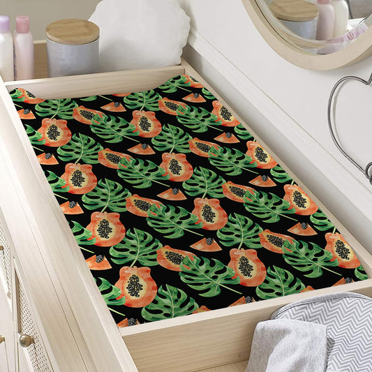 Tropical Papaya Pattern Print Changing Pad Cover