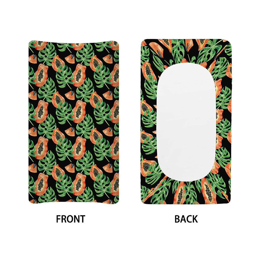 Tropical Papaya Pattern Print Changing Pad Cover