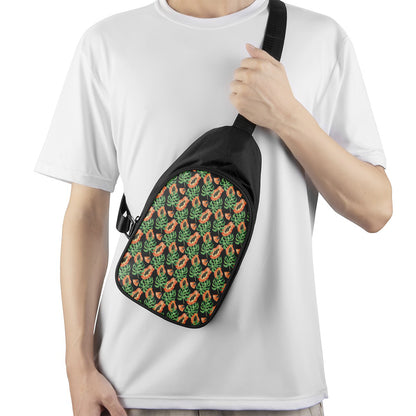 Tropical Papaya Pattern Print Chest Bag