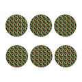 Tropical Papaya Pattern Print Coaster Set