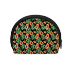 Tropical Papaya Pattern Print Coin Purse