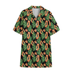 Tropical Papaya Pattern Print Cotton Hawaiian Shirt