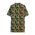 Tropical Papaya Pattern Print Cotton Hawaiian Shirt