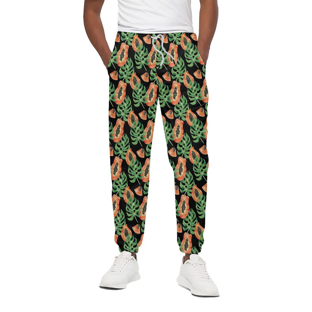 Tropical Papaya Pattern Print Cotton Pants
