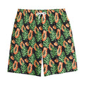 Tropical Papaya Pattern Print Cotton Shorts