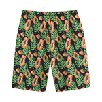 Tropical Papaya Pattern Print Cotton Shorts