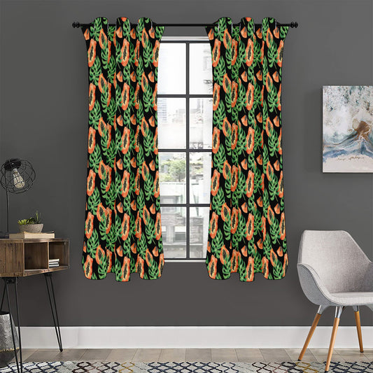Tropical Papaya Pattern Print Curtain