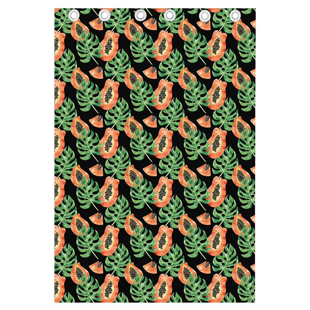 Tropical Papaya Pattern Print Curtain