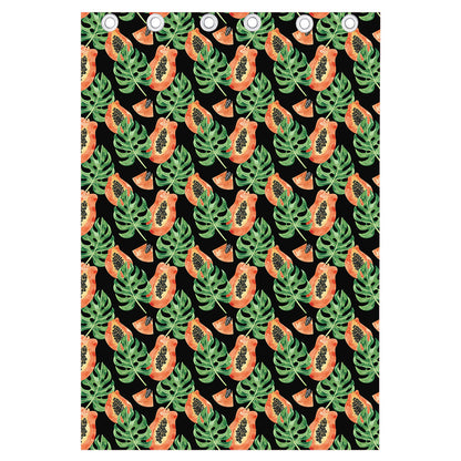 Tropical Papaya Pattern Print Curtain