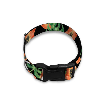 Tropical Papaya Pattern Print Dog Collar