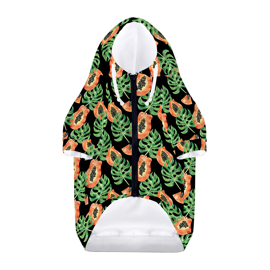Tropical Papaya Pattern Print Dog Zip Up Hoodie