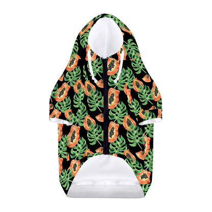 Tropical Papaya Pattern Print Dog Zip Up Hoodie