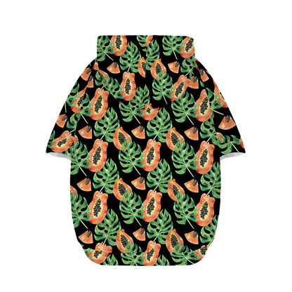 Tropical Papaya Pattern Print Dog Zip Up Hoodie