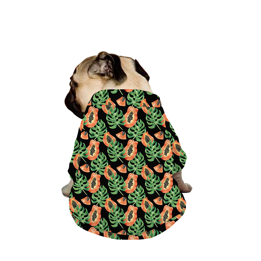 Tropical Papaya Pattern Print Dog Zip Up Jacket