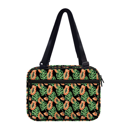 Tropical Papaya Pattern Print Double Strap Bible Bag