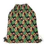 Tropical Papaya Pattern Print Drawstring Bag