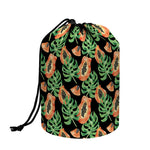 Tropical Papaya Pattern Print Drawstring Makeup Bag