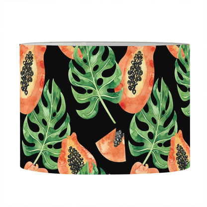 Tropical Papaya Pattern Print Drum Lamp Shade