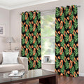 Tropical Papaya Pattern Print Extra Wide Grommet Curtains