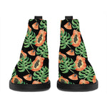 Tropical Papaya Pattern Print Flat Ankle Boots