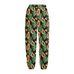 Tropical Papaya Pattern Print Fleece Lined Knit Pants