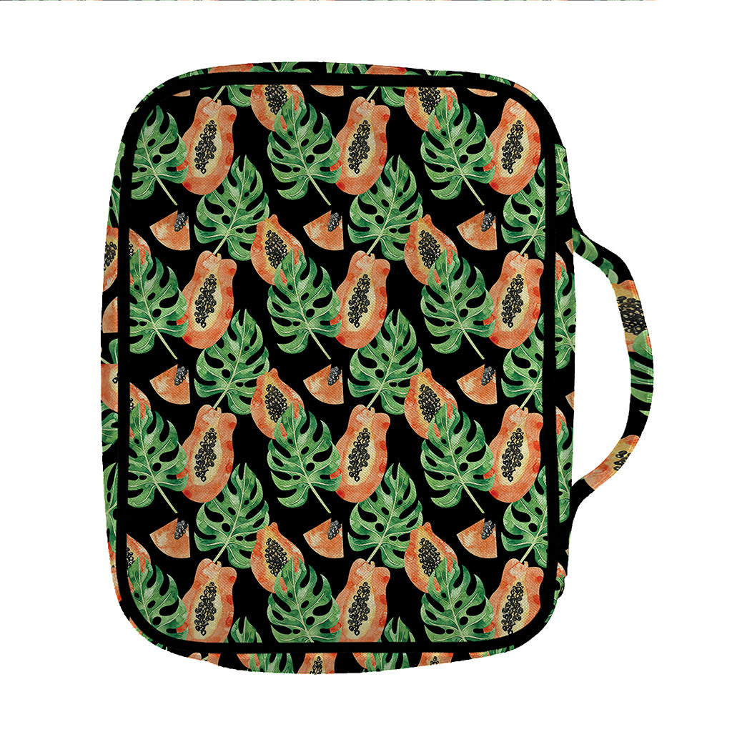 Tropical Papaya Pattern Print Front Pocket Bible Bag