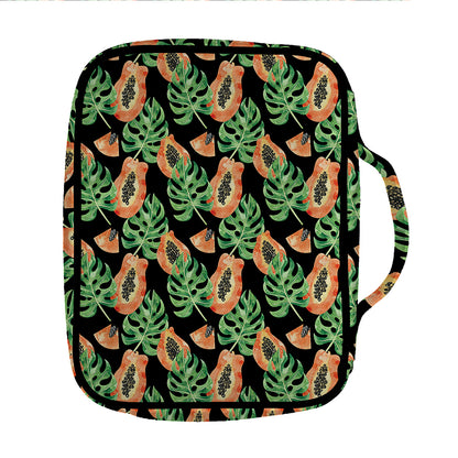 Tropical Papaya Pattern Print Front Pocket Bible Bag