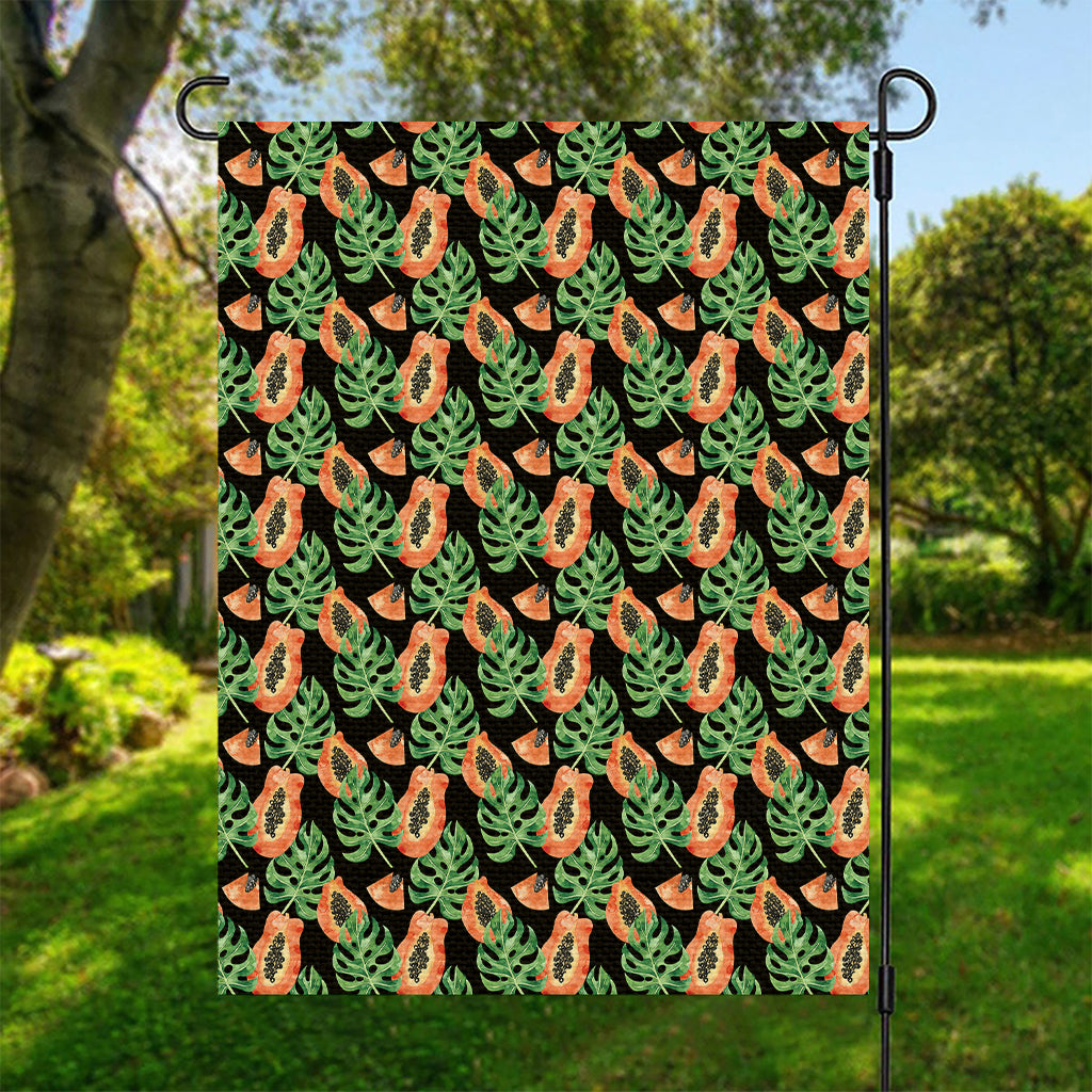 Tropical Papaya Pattern Print Garden Flag