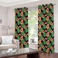 Tropical Papaya Pattern Print Grommet Curtains