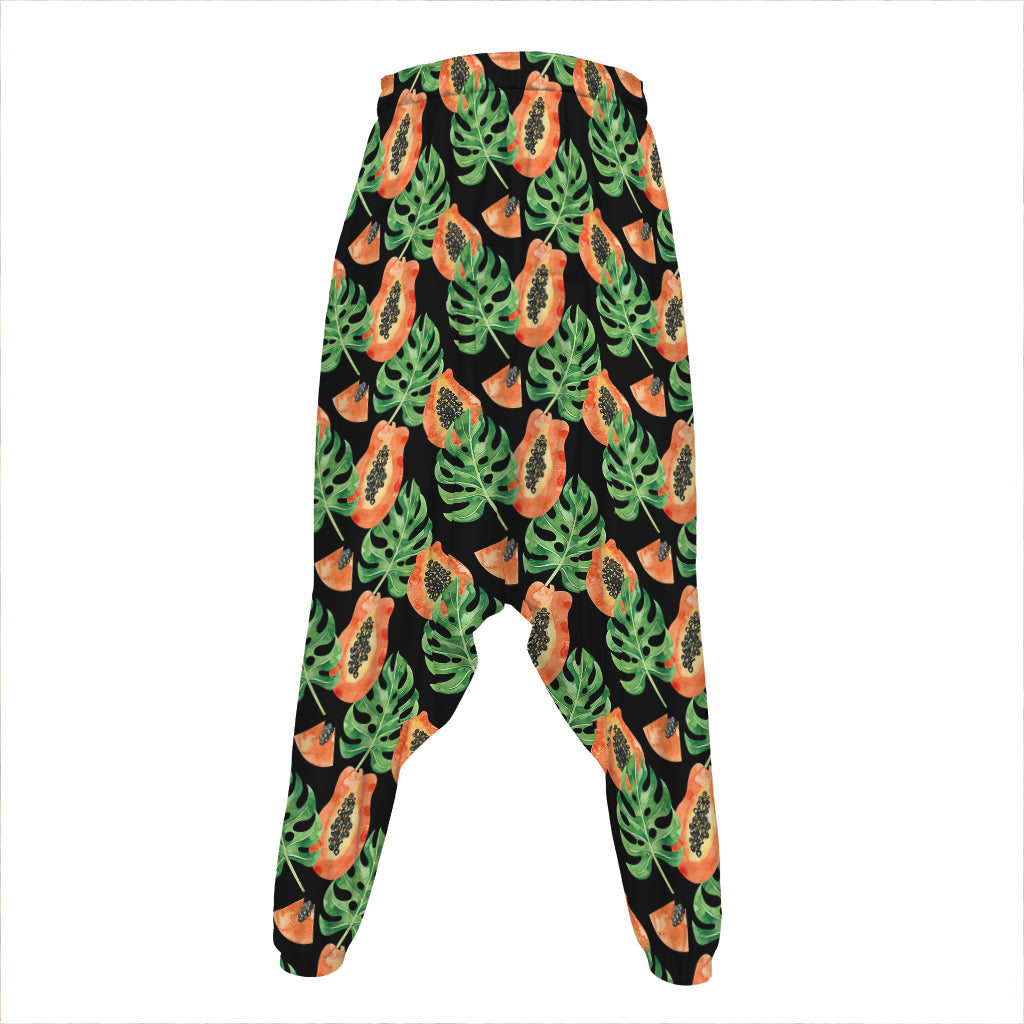 Tropical Papaya Pattern Print Hammer Pants