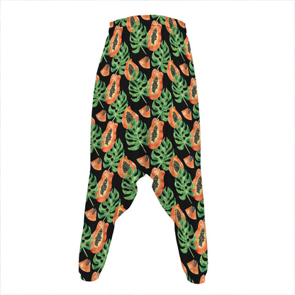 Tropical Papaya Pattern Print Hammer Pants