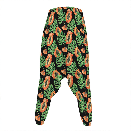 Tropical Papaya Pattern Print Hammer Pants