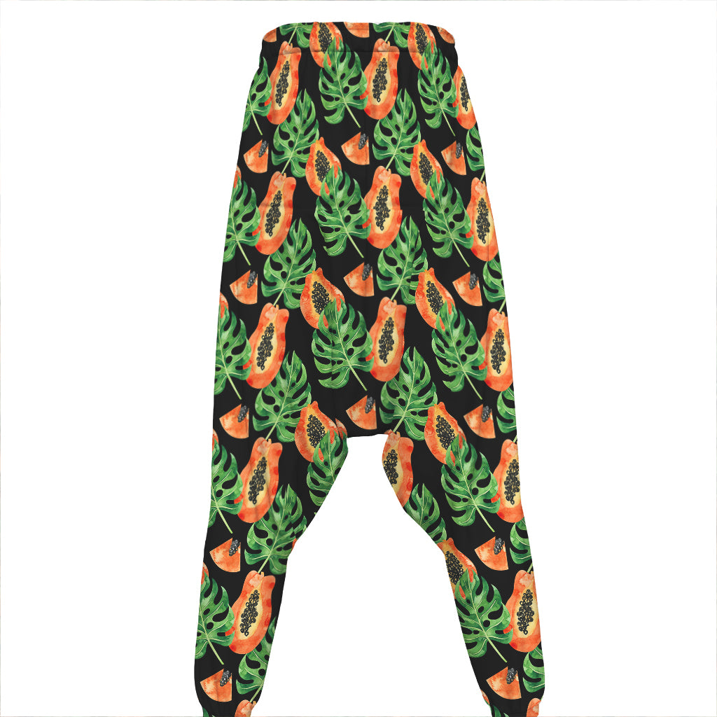 Tropical Papaya Pattern Print Hammer Pants