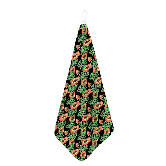 Tropical Papaya Pattern Print Hand Towel