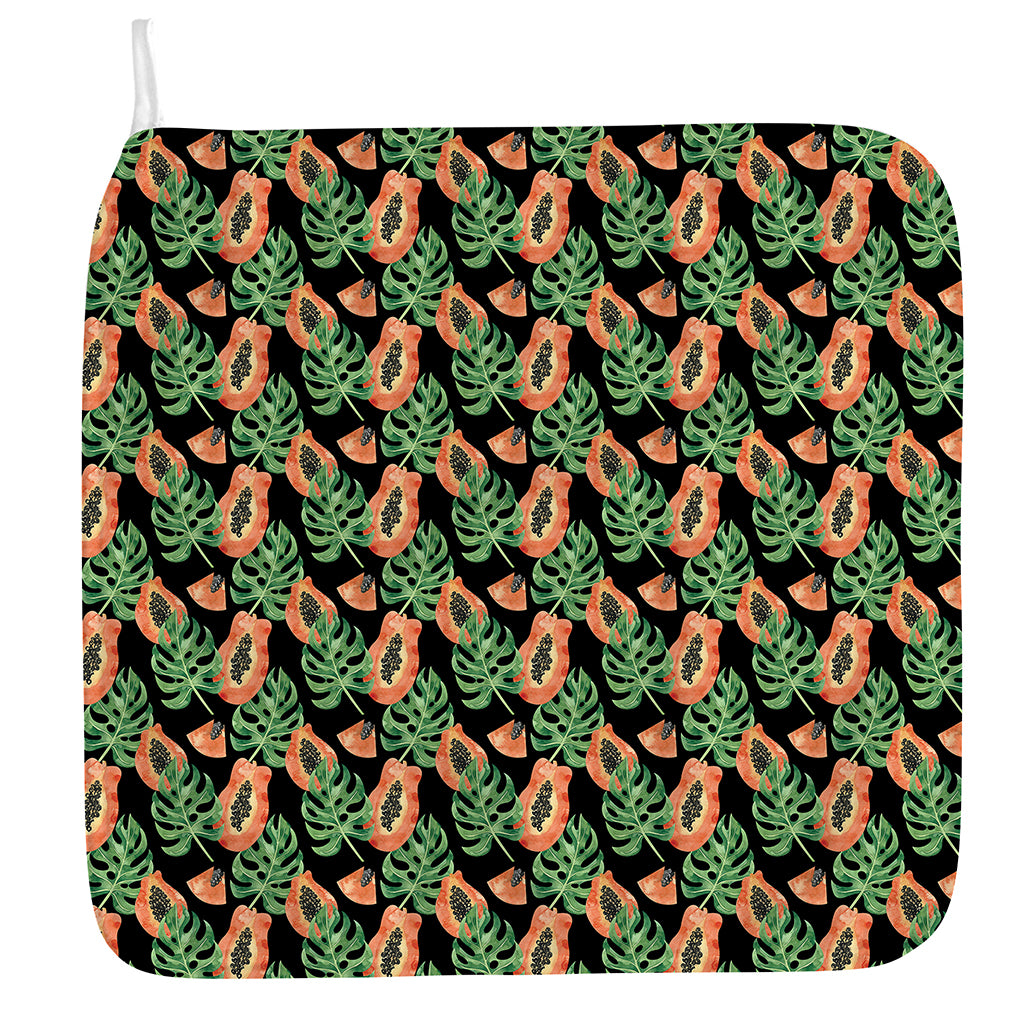 Tropical Papaya Pattern Print Hand Towel
