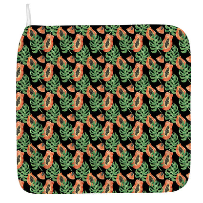 Tropical Papaya Pattern Print Hand Towel