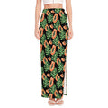 Tropical Papaya Pattern Print High Slit Maxi Skirt