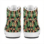 Tropical Papaya Pattern Print High Top Leather Sneakers