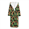 Tropical Papaya Pattern Print Hooded Bathrobe