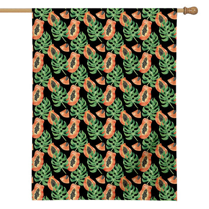 Tropical Papaya Pattern Print House Flag