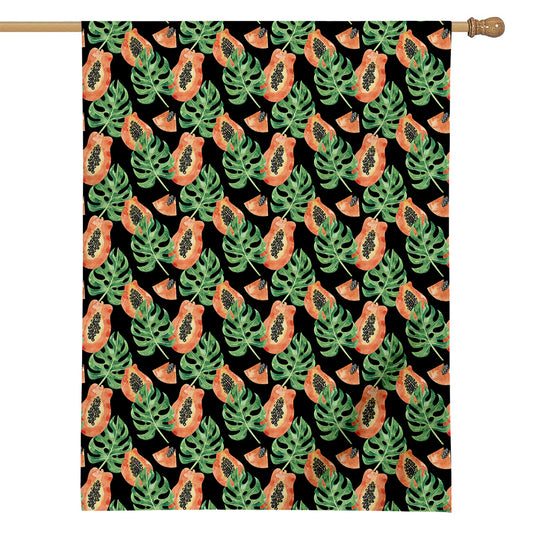 Tropical Papaya Pattern Print House Flag