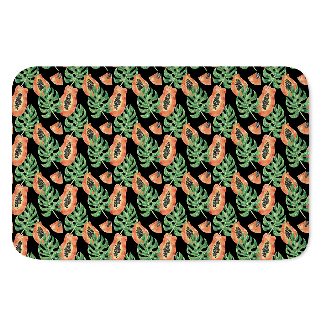 Tropical Papaya Pattern Print Indoor Door Mat