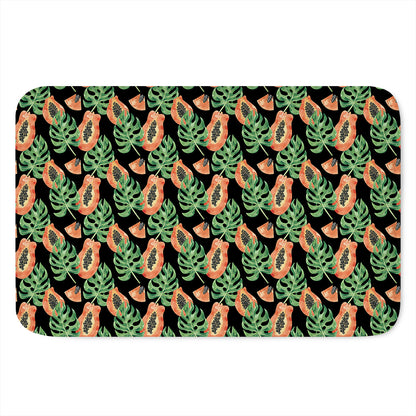 Tropical Papaya Pattern Print Indoor Door Mat