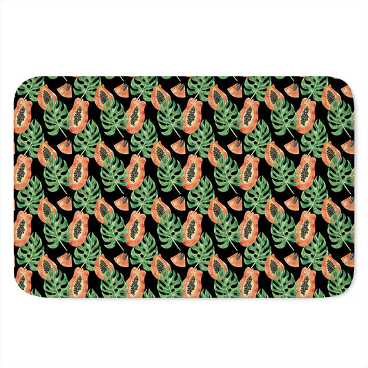 Tropical Papaya Pattern Print Indoor Door Mat