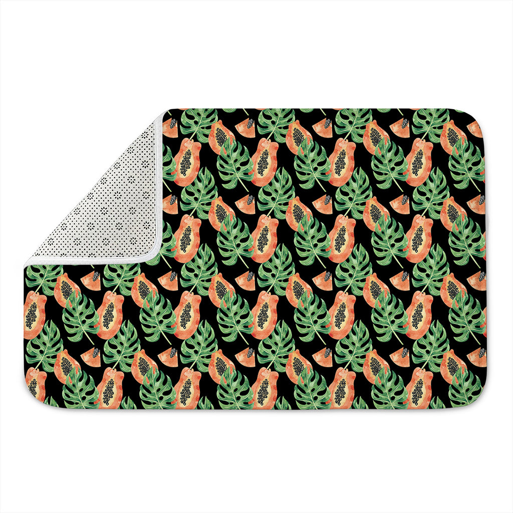 Tropical Papaya Pattern Print Indoor Door Mat